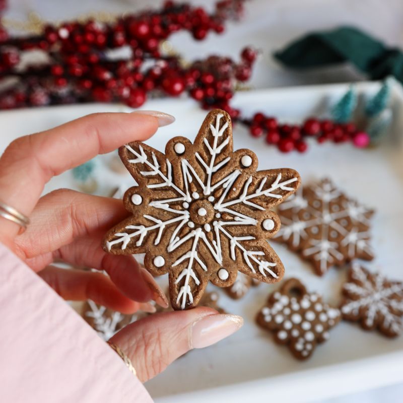 Scandi Gingerbread Snowflake Christmas Biscuit Baking and Decorating Kit