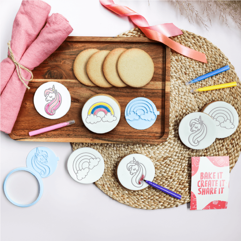 Enchanted Unicorns and Rainbows Biscuit Make, Bake and Colour Kit